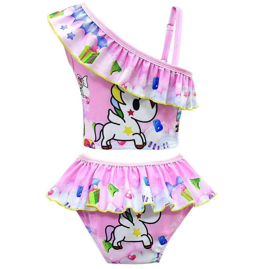 Maillot de bain licorne bretelles asymétriques - Licorne