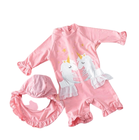 Maillot de bain licorne combinaison manches longues - Licorne