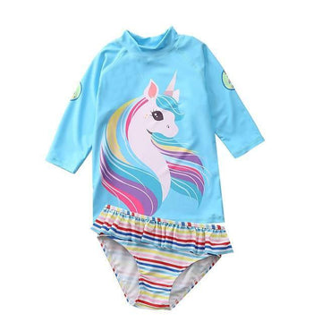 Maillot de bain licorne fille manches 3/4