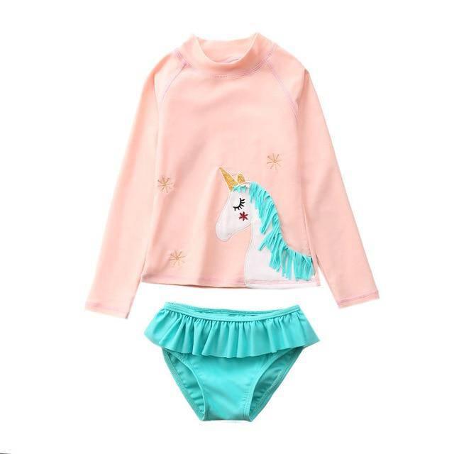 Maillot de bain licorne manches longues