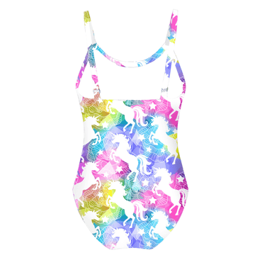 Maillot licorne une pièce multicolore