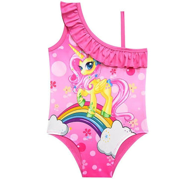 Maillot licorne une-pièce bretelles asymétriques - Licorne