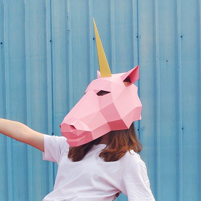 Masque de Carnaval licorne papier 3D - Licorne