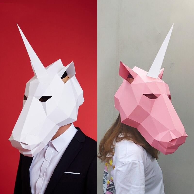 Masque de Carnaval licorne papier 3D - Licorne