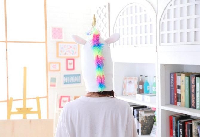 Masque licorne peluche Kawaii 