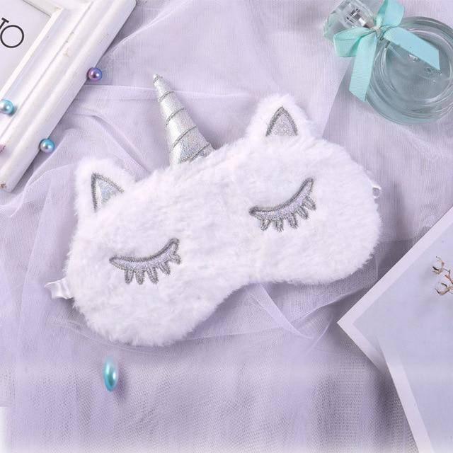 Masque Licorne<br> Peluche Blanc - Une Licorne