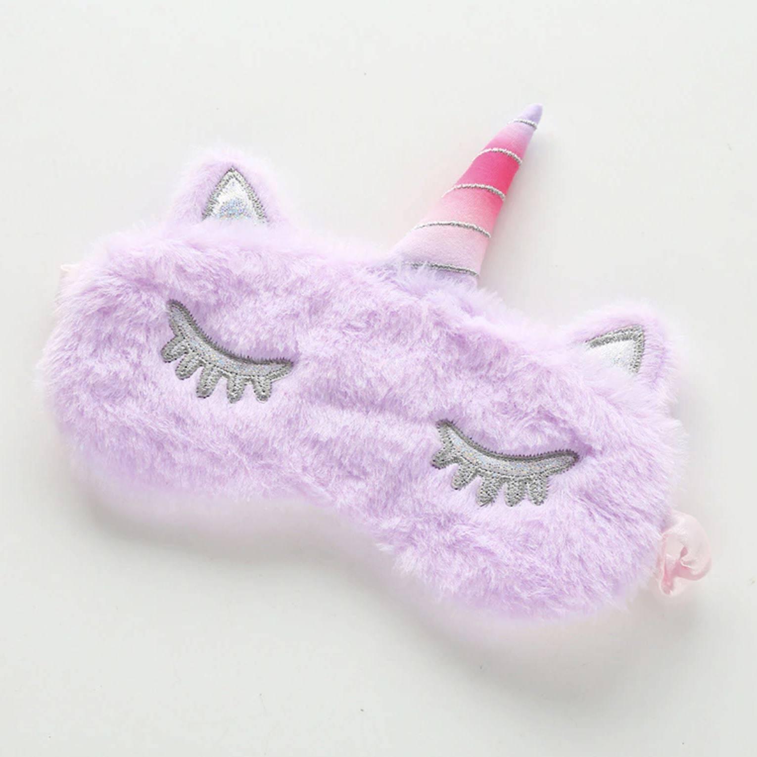 Masque Licorne<br> Peluche Violet - Une Licorne