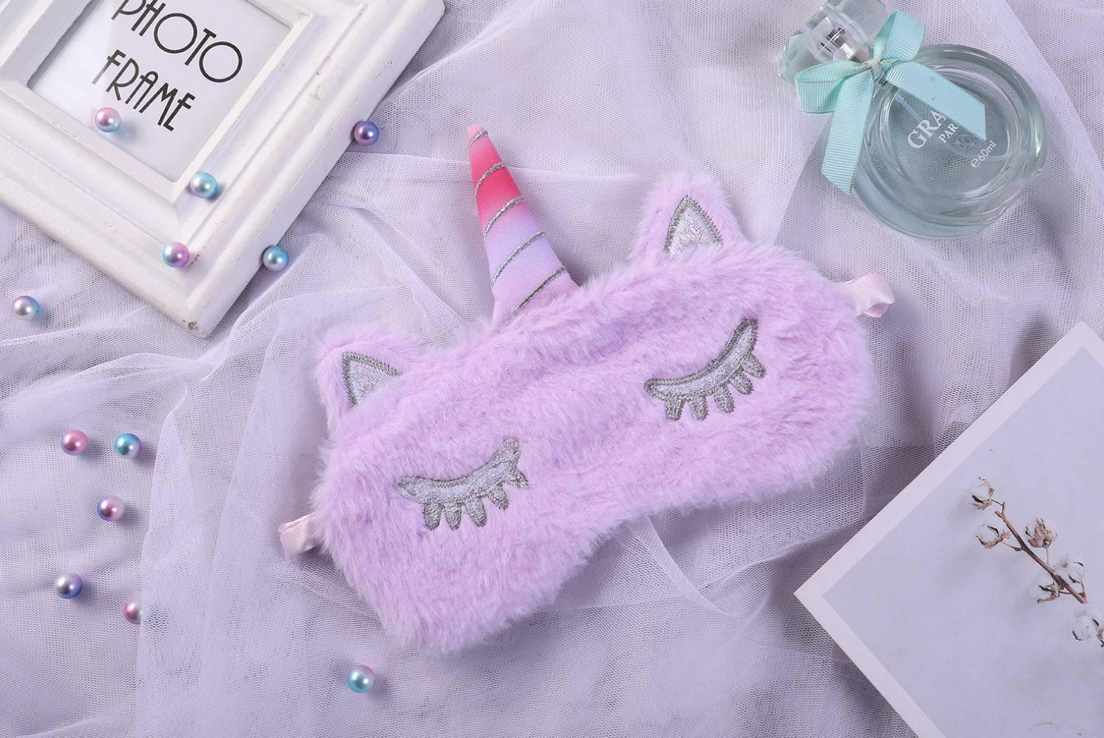 Masque Licorne<br> Peluche Violet - Une Licorne