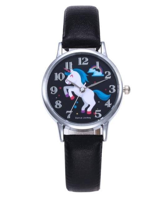 Montre Licorne Fond Noir - Une Licorne