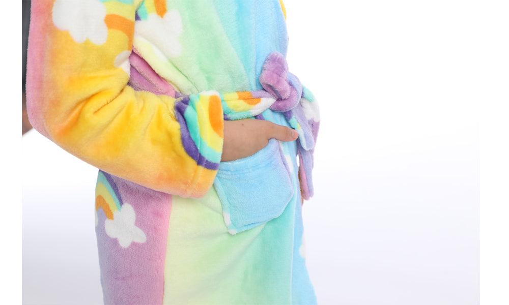 Peignoir licorne bleu turquoise