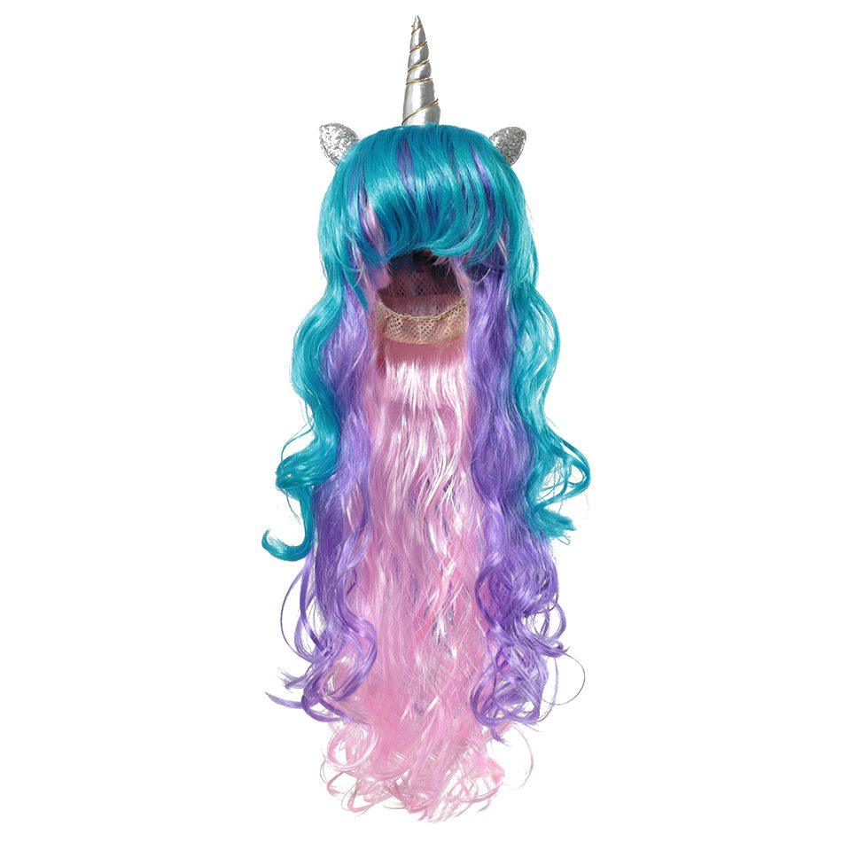 Perruque american girl licorne cheveux bouclés - Licorne