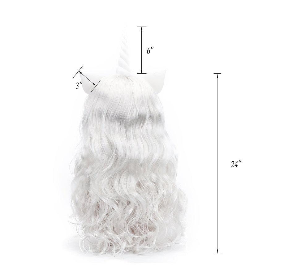 Perruque licorne blanche - Licorne