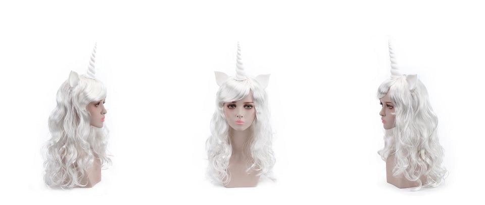 Perruque licorne blanche - Licorne