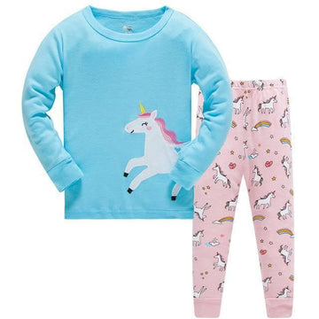 Pyjama Licorne Bleu Fille - Une Licorne