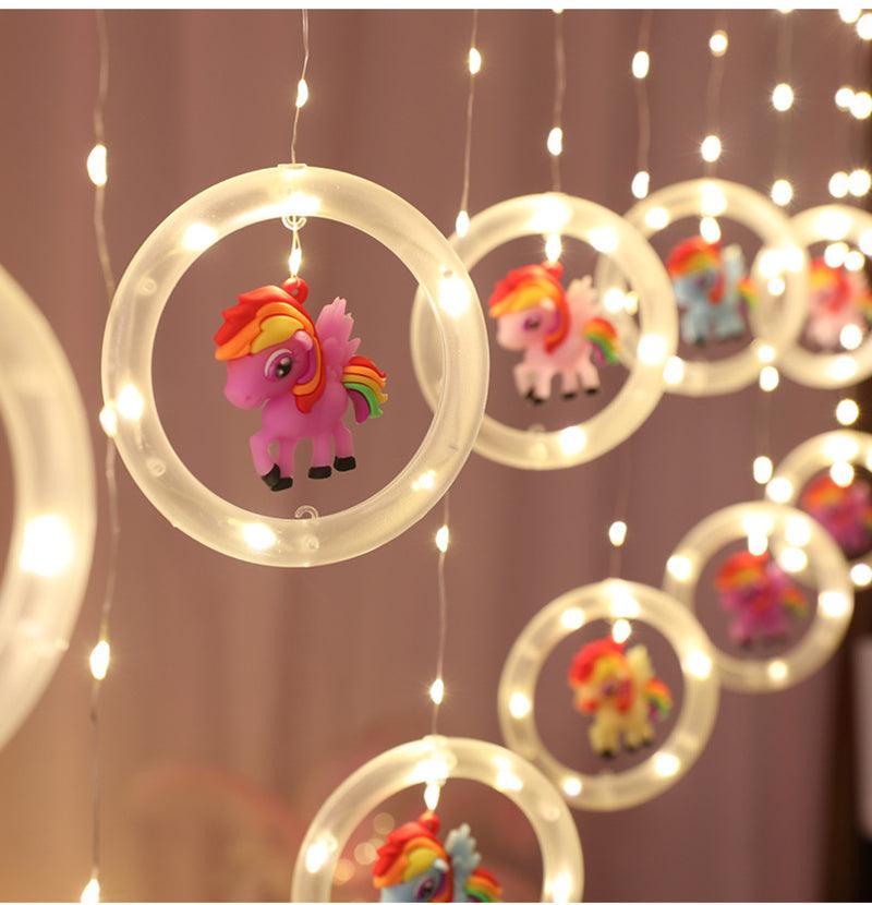 Rideau guirlande lumineuse licorne - Licorne