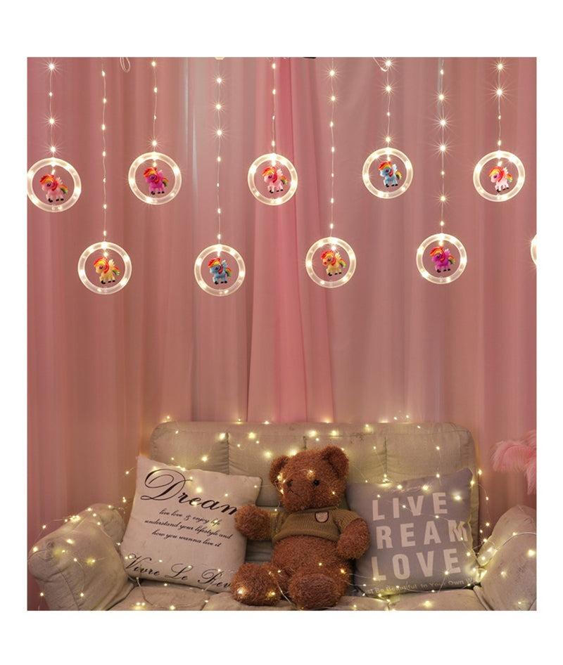 Rideau guirlande lumineuse licorne - Licorne