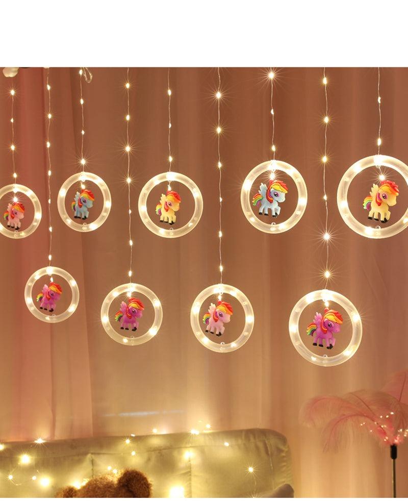 Rideau guirlande lumineuse licorne - Licorne
