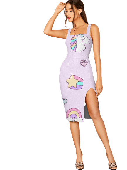 Robe A Fente Licorne Femme - Licorne