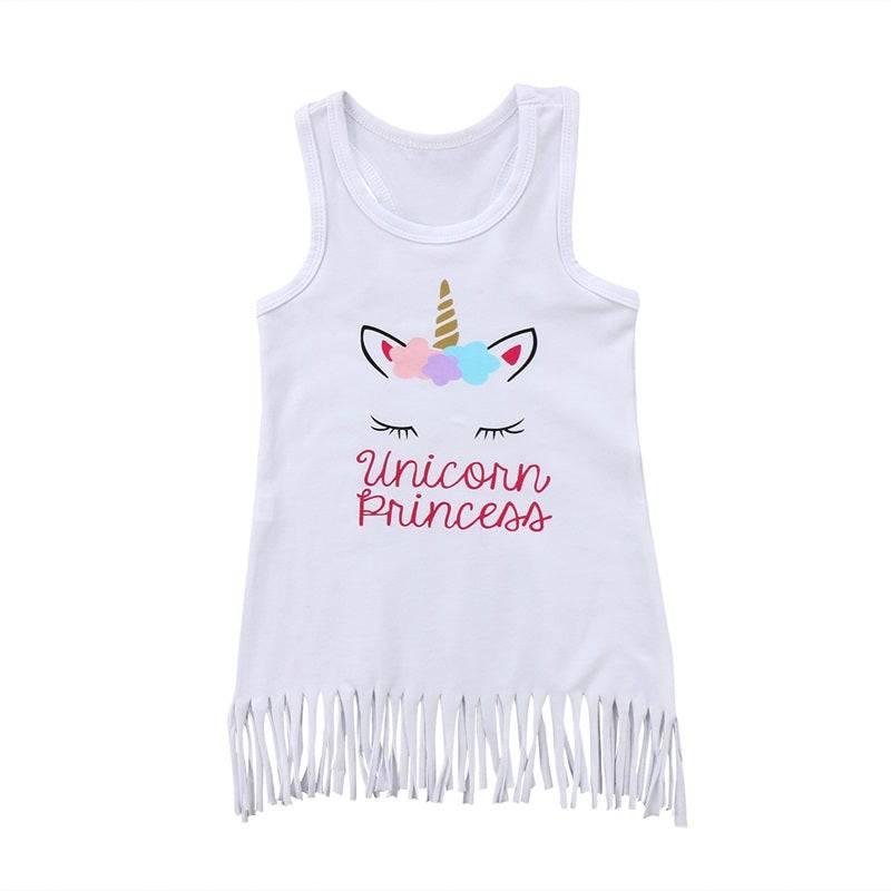 Robe A Franges Licorne Pour Fille - Licorne