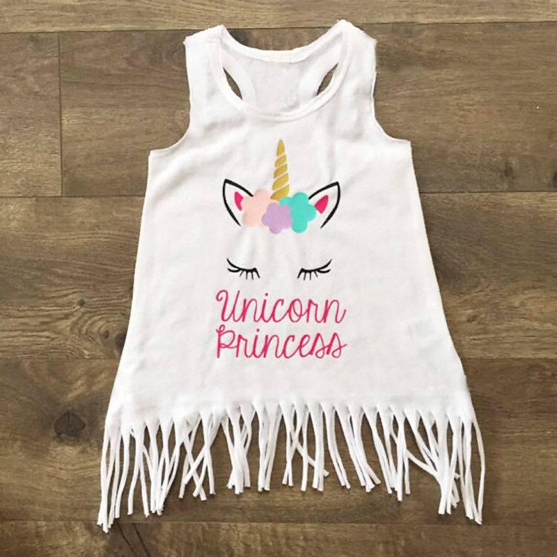 Robe A Franges Licorne Pour Fille - Licorne