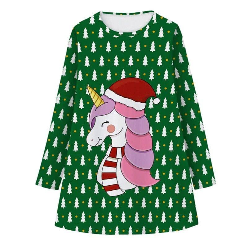 Robe De Noel Licorne Pour Fille - Licorne