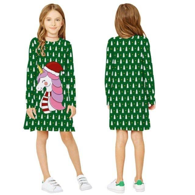Robe De Noel Licorne Pour Fille - Licorne