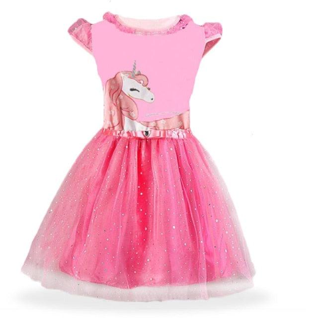 Robe déguisement licorne paillettes argentées