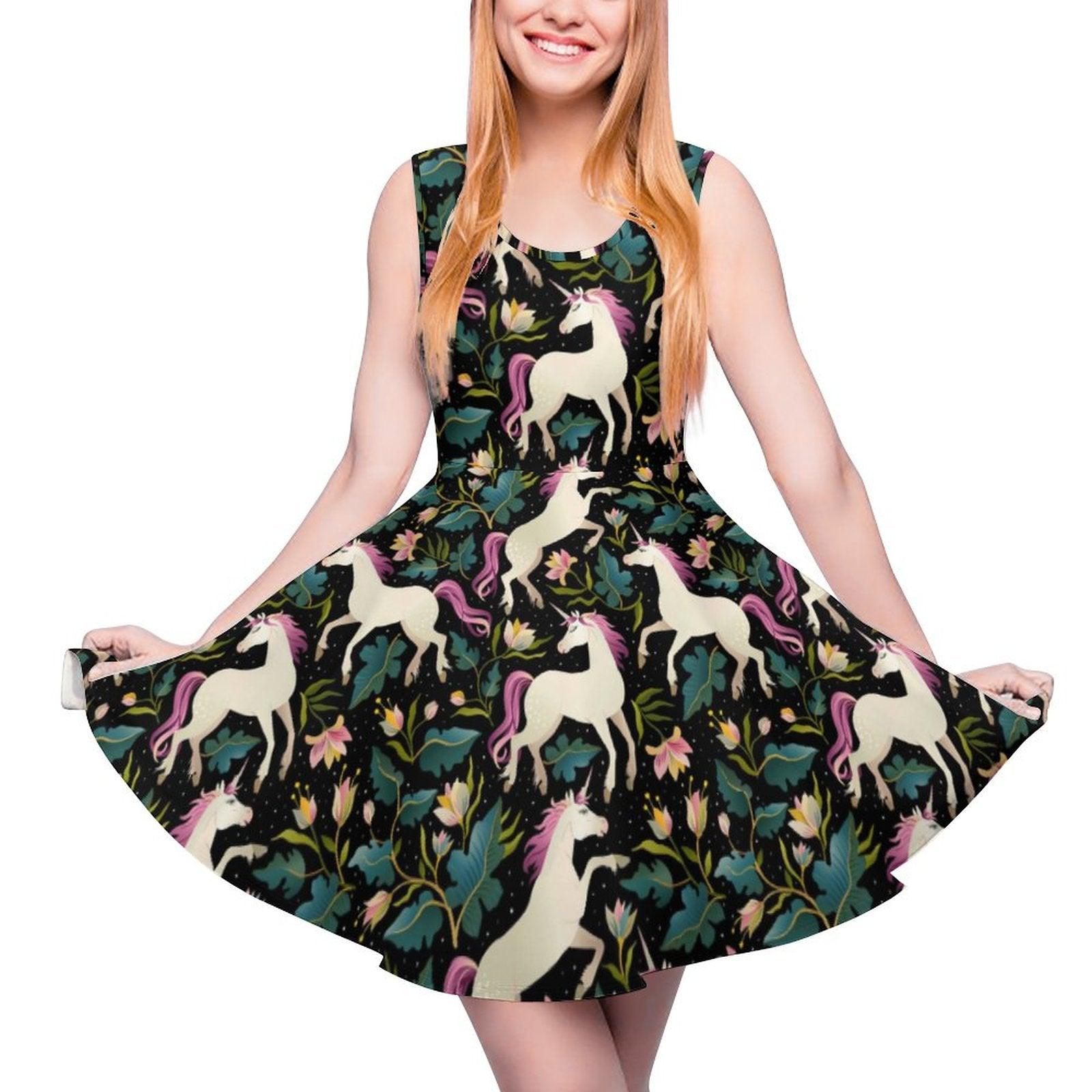 Robe Evasée Imprimés Licornes - Licorne