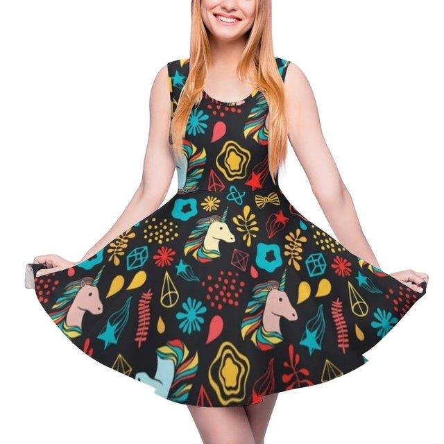 Robe Evasée Imprimés Licornes - Licorne