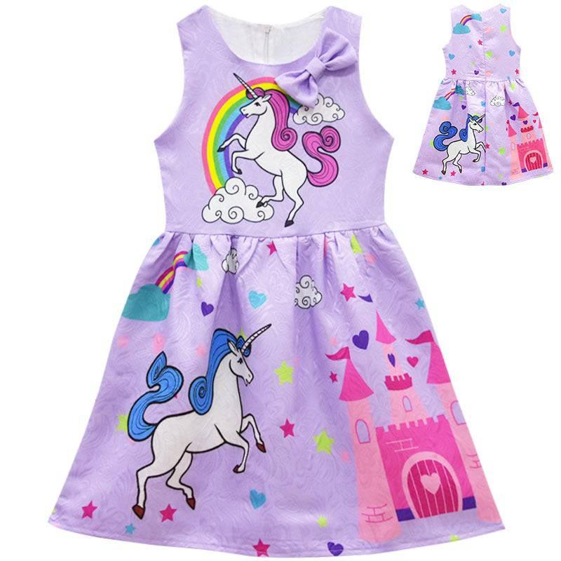 Robe Licorne A Noeud Fille - Licorne