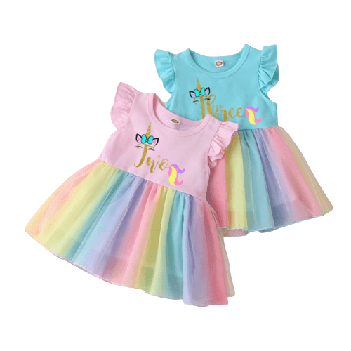 Robe licorne anniversaire fille