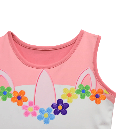 Robe Licorne Avec Une Couronne A Fleurs Fille - Licorne