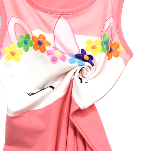 Robe Licorne Avec Une Couronne A Fleurs Fille - Licorne