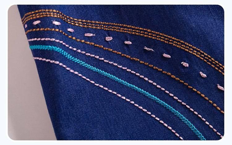 Robe Licorne En Jean Manches Trois Quart Fille - Licorne