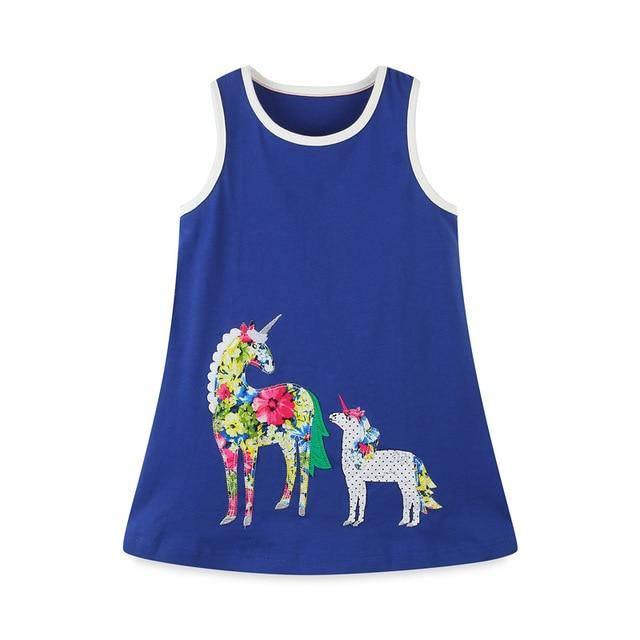 Robe Licorne Evasée Pour Fille - Une Licorne