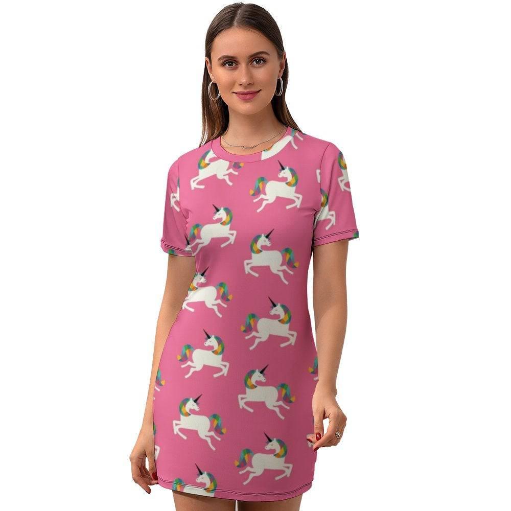 Robe Licorne Manches Courtes Femme - Licorne