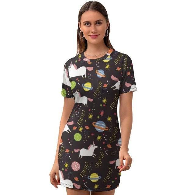 Robe Licorne Manches Courtes Femme - Licorne
