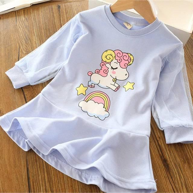 Robe Licorne Manches Stylées Fille - Licorne