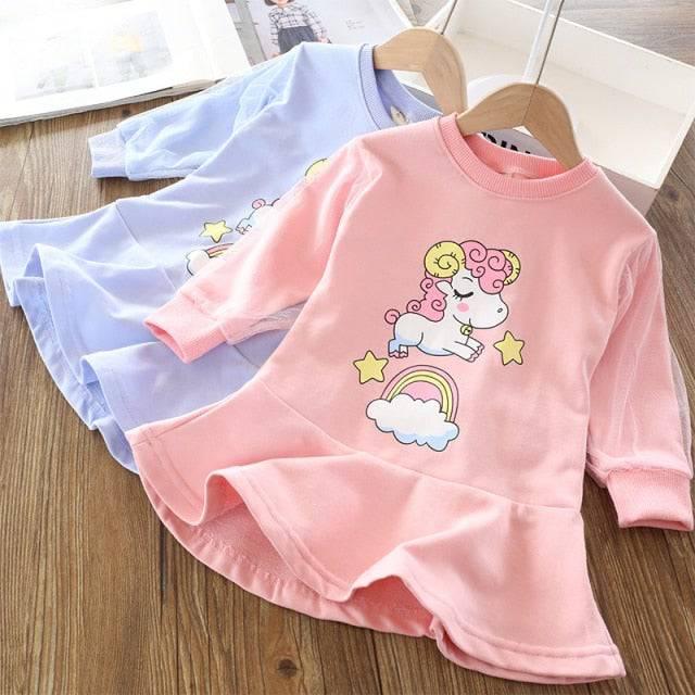 Robe Licorne Manches Stylées Fille - Licorne