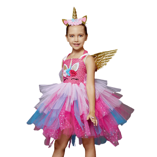 Robe licorne papillon rose