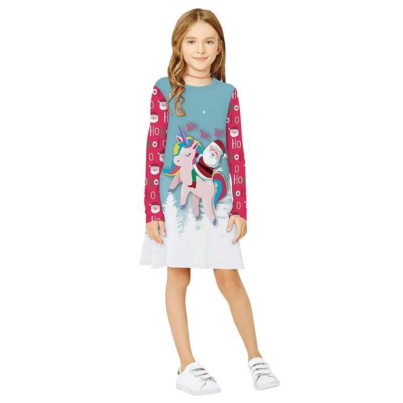 Robe Licorne Père Noel Fille - Licorne