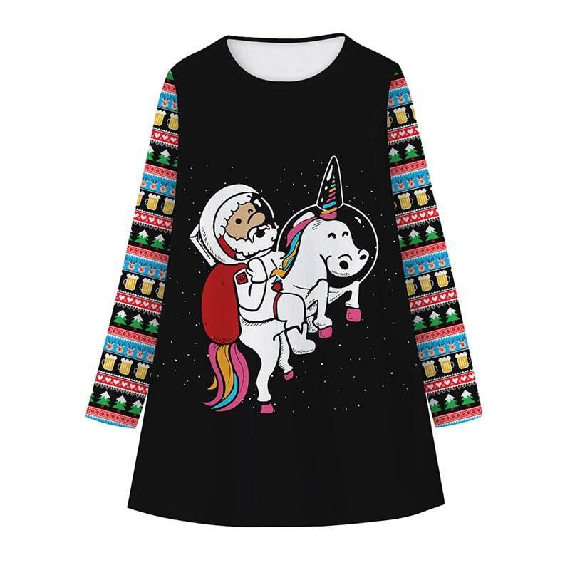 Robe Licorne Père Noel Fille - Licorne
