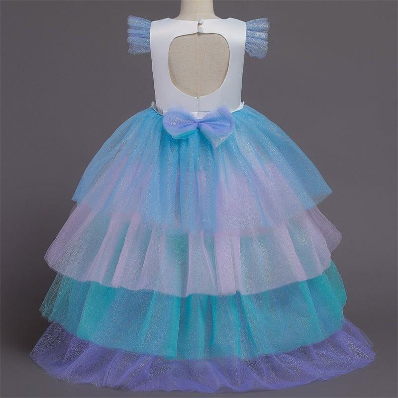 Robe licorne princesse étoiles avec traîne