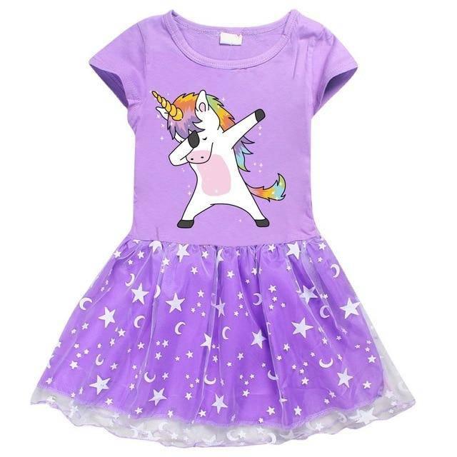 Robe Licorne Qui Dab Fille - Une Licorne