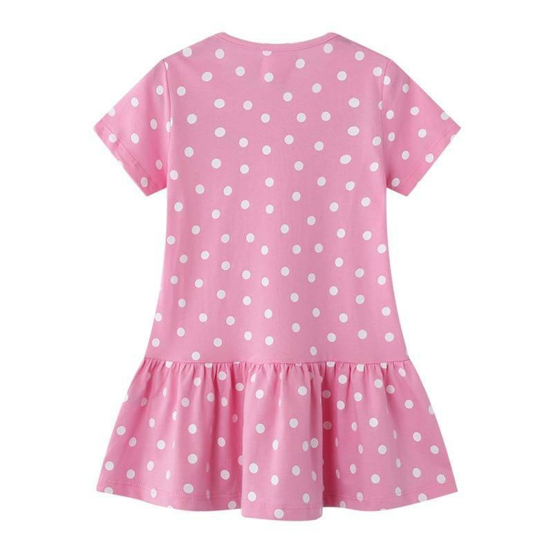 Robe Licorne Rose à Pois Blancs - Une Licorne