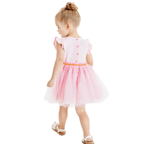 Robe Licorne Rose Poudrée Paillettes Argentées - Une Licorne