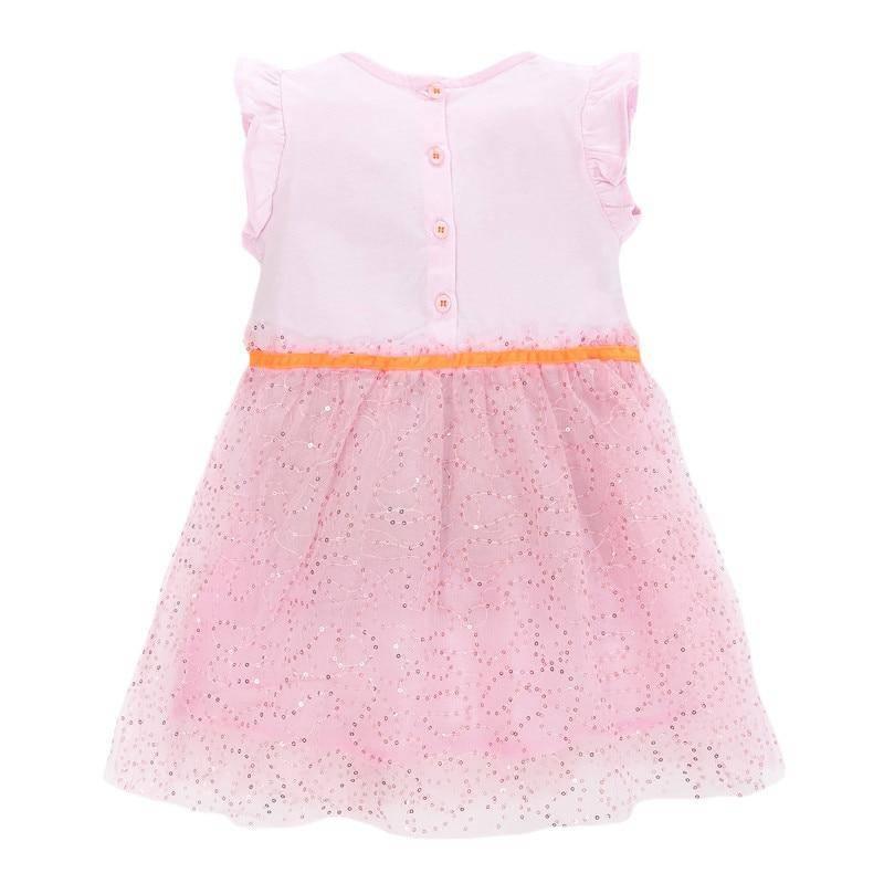 Robe Licorne Rose Poudrée Paillettes Argentées - Une Licorne