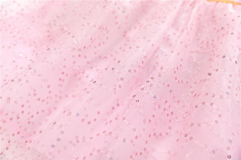Robe Licorne Rose Poudrée Paillettes Argentées - Une Licorne