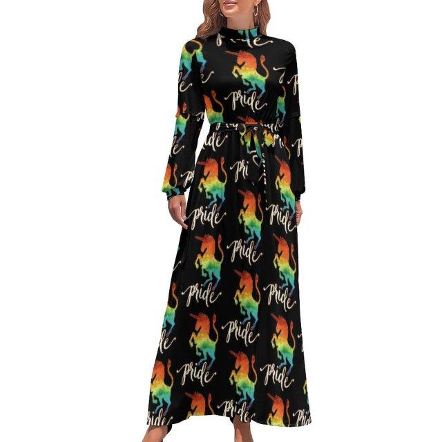 Robe longue fluide licorne femme