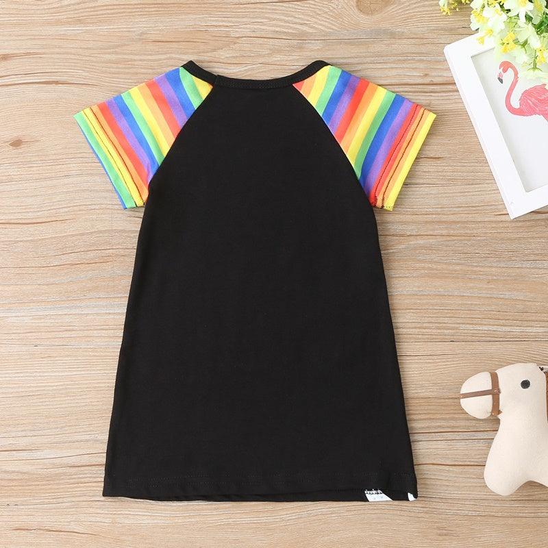 Robe Motif Licorne Fille noir